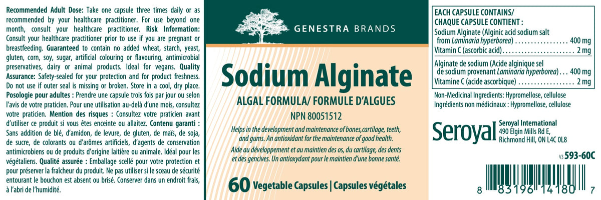 Sodium Alginate - Genestra Brands - Énergie PLP - Suppléments