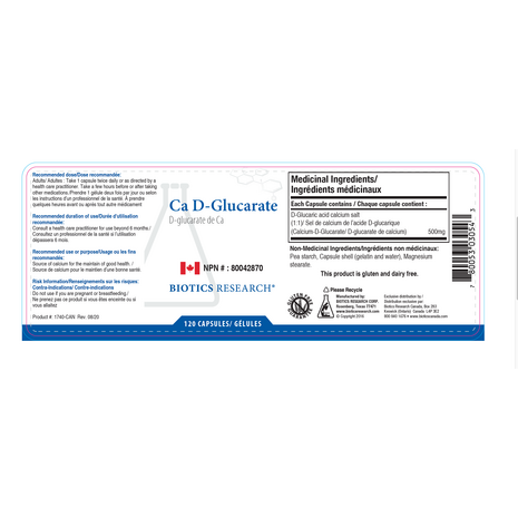 Ca D-Glucarate (hormone, detox)