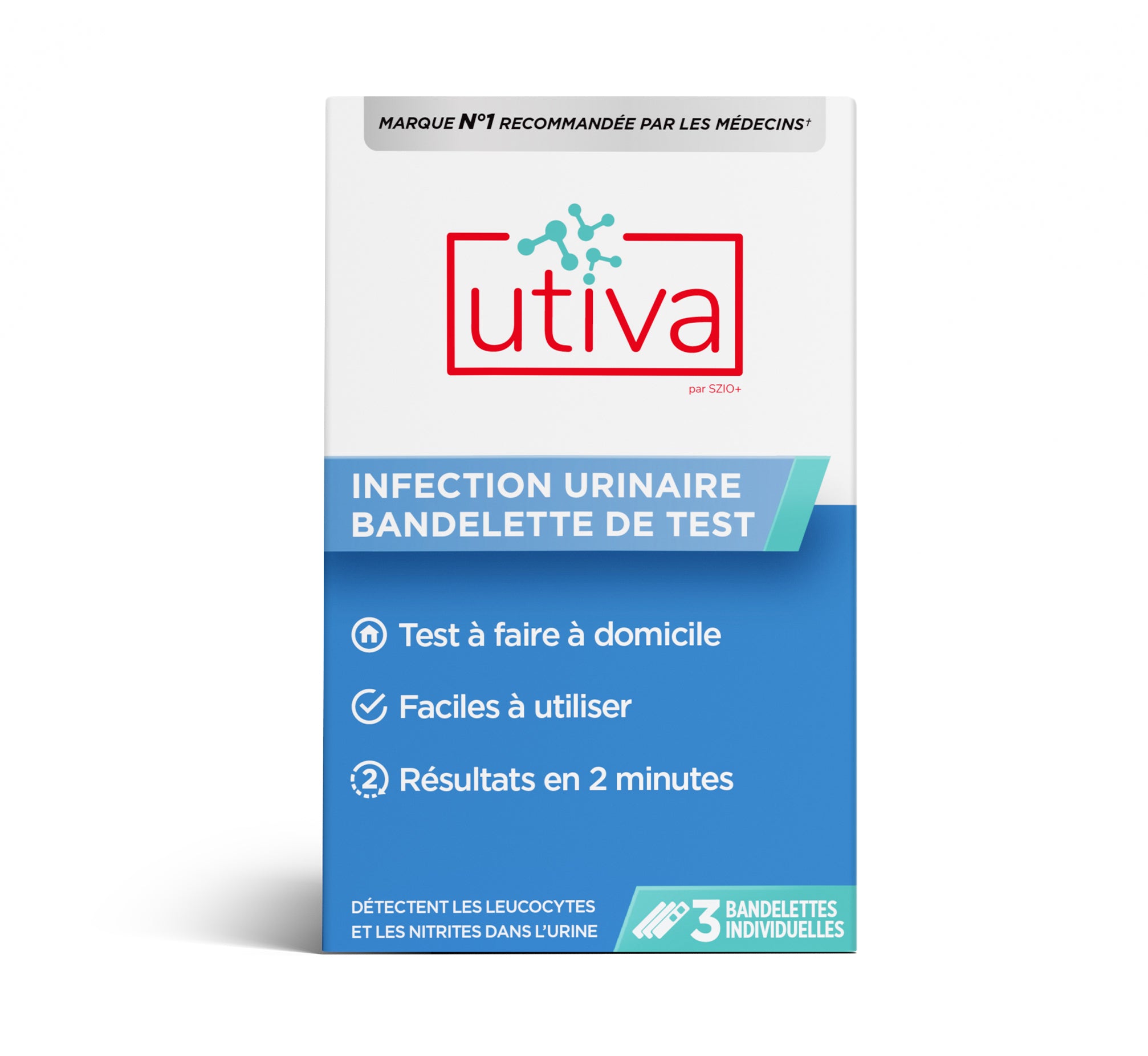 Bandelettes de test pour infection urinaire - 3 tests par boite
