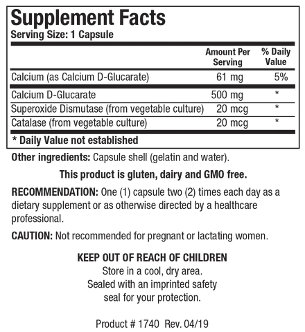 Ca D-Glucarate (hormone, detox)