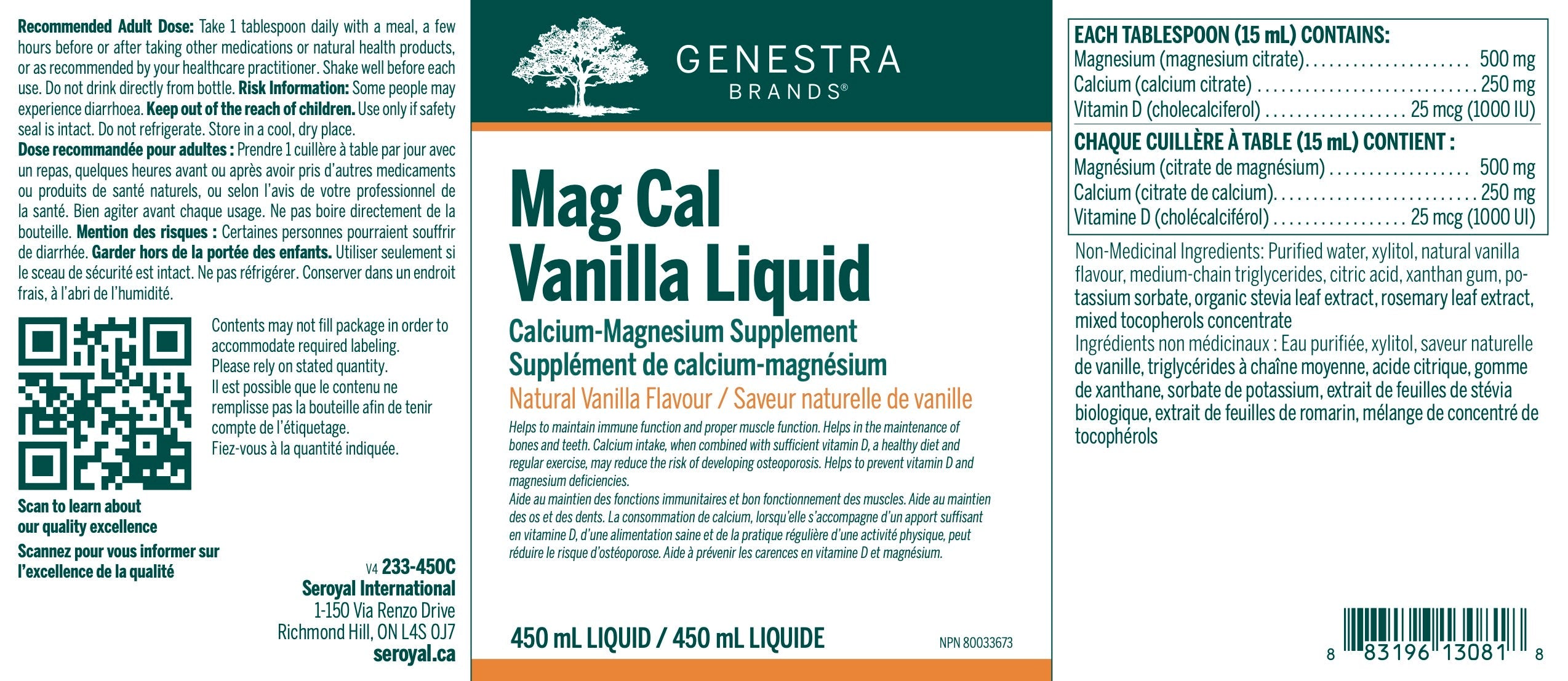 Mag Cal Vanilla Liquid