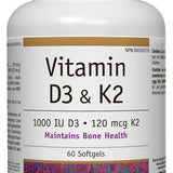 Vitamin D3 & K2 · 1000 IU D3 · 120 mcg K2 image 1