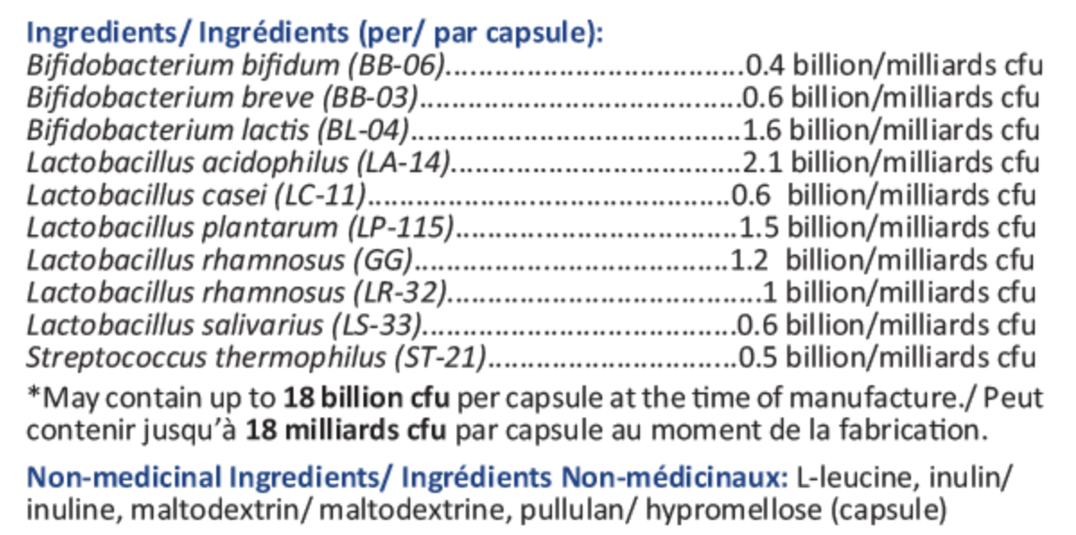 Optimum PB10+ (Probiotics avec FOS)